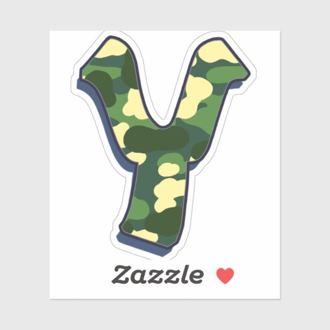 Sticker Lettre Y - Camo Green (Feuille)