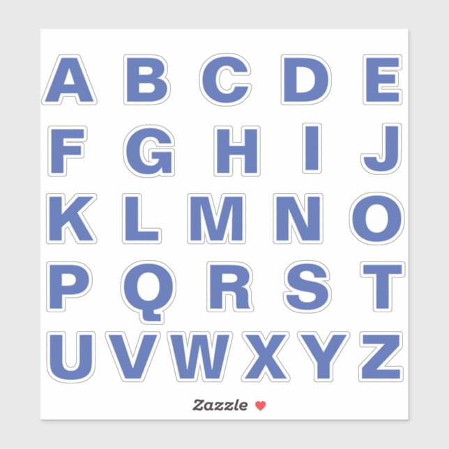 Sticker Lettres alphabétiques monogrammes initiales (Feuille)