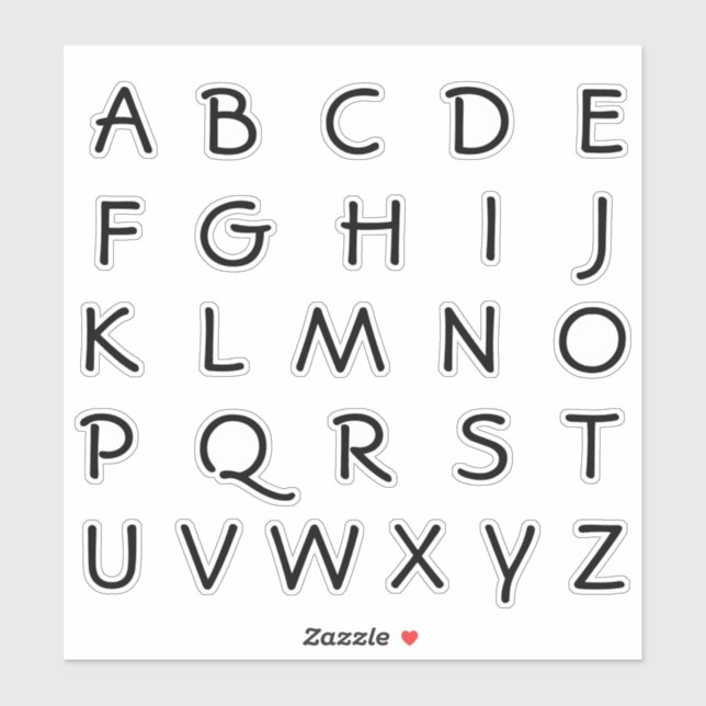 Sticker Lettres alphabétiques monogrammes initiales (Feuille)