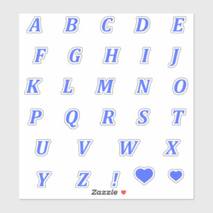 Sticker Lettres bleues modernes   Lettre alphabet monogram