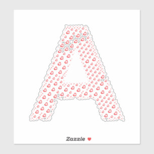 STICKER LETTRES COMPOSÉES DE CŒURS