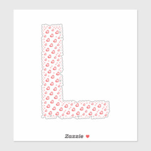 STICKER LETTRES COMPOSÉES DE CŒURS