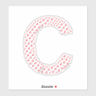 STICKER LETTRES COMPOSÉES DE CŒURS