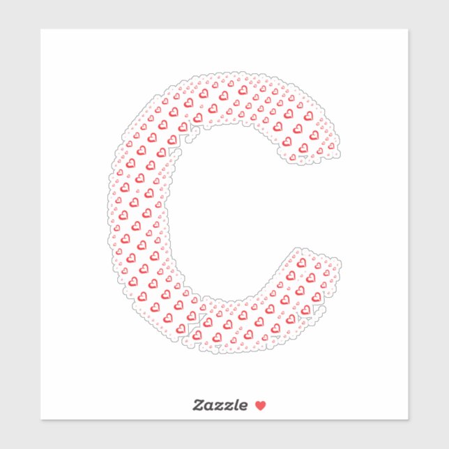 STICKER LETTRES COMPOSÉES DE CŒURS (Feuille)
