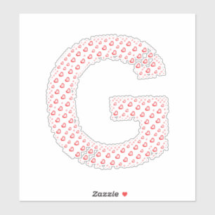 STICKER LETTRES COMPOSÉES DE CŒURS
