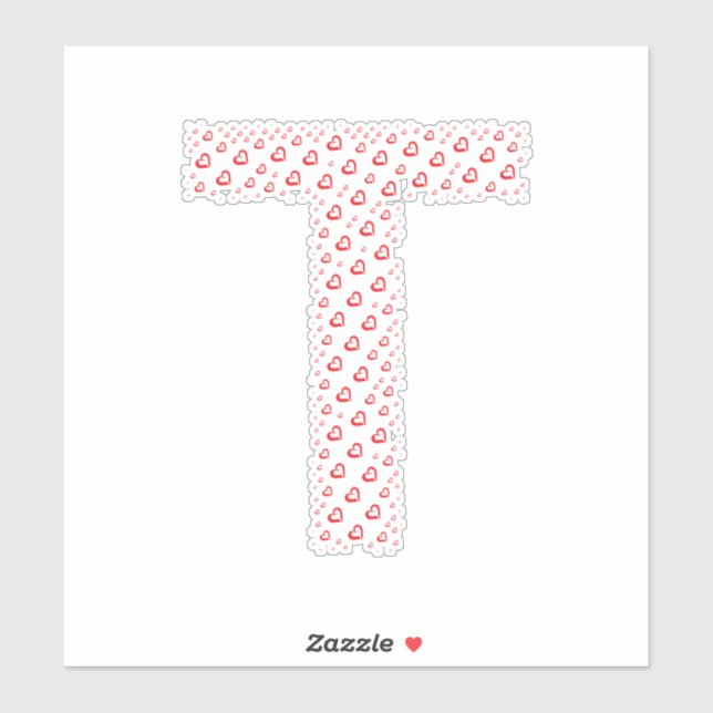 STICKER LETTRES COMPOSÉES DE CŒURS (Feuille)