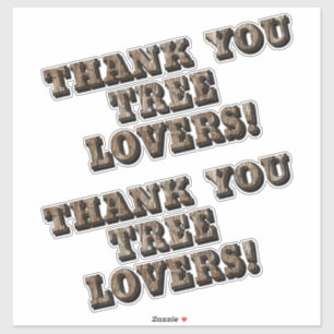 Sticker Lettres en bois Style Merci Amateurs d'arbre migno