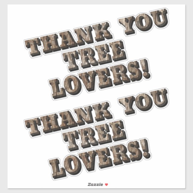 Sticker Lettres en bois Style Merci Amateurs d'arbre migno (Feuille)