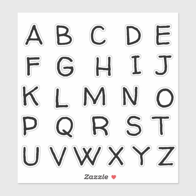 Sticker Lettres Initiales Monogramme Alphabet (Feuille)