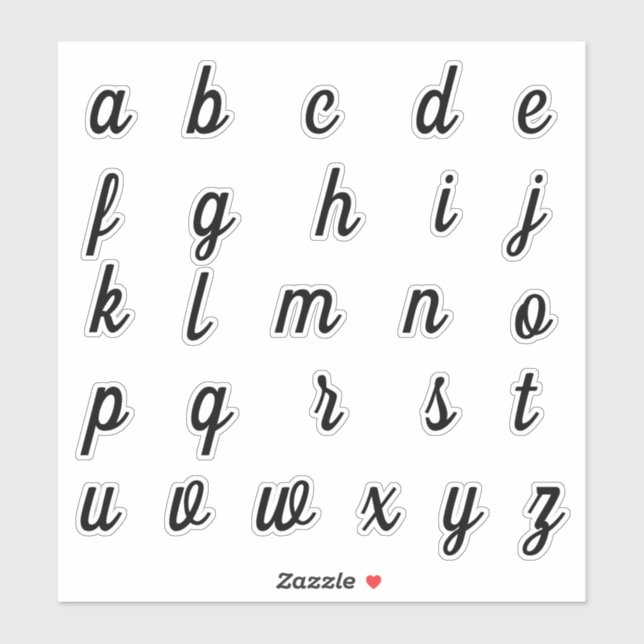 Sticker Lettres Initiales Monogramme Alphabet (Feuille)