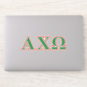 Sticker Lettres vert et rouge Alphi Chi Omega