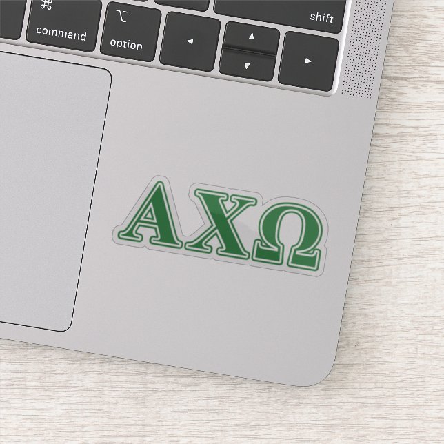 Sticker LETTRES VERTES Alphi Chi Omega (Détail)