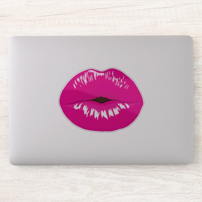 Sticker Lèvres roses chaudes Illustration brillante (Ordinateur)
