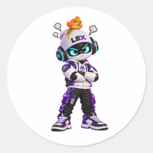 Sticker - Lex wütender Roboter-Vogel - ASW-Univers