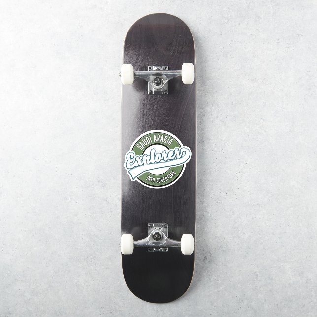 Sticker L'explorateur saoudien dans le logo aventure (Skateboard)