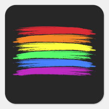 Sticker LGBT à brosse arc-en-ciel