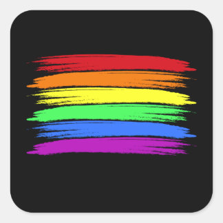 Sticker LGBT à brosse arc-en-ciel