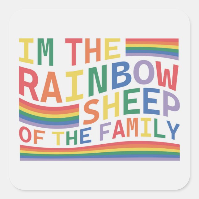 Sticker LGBT pour le mouton arc-en-ciel (Devant)