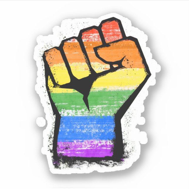 Sticker LGBTQ - Fierté traditionnelle arc-en-ciel (Devant)