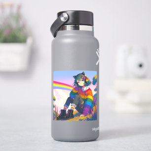 Sticker LGBTQIA+ Anime Girl Lesbian Pride