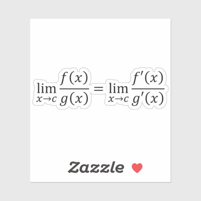 Sticker L'Hopital's Rule - Math And Calculus Basics (Feuille)