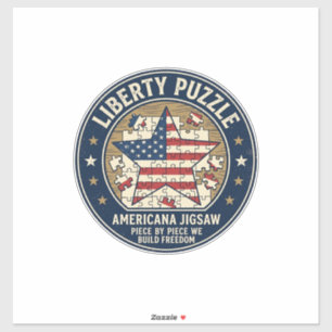 Sticker Liberté Puzzle Patriotique Puzzle Jigsaw V