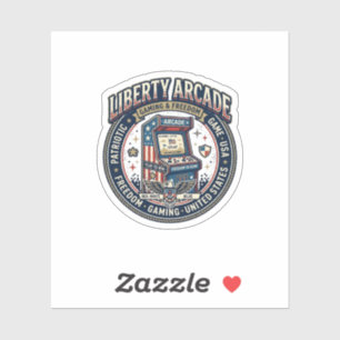 Sticker Liberty Arcade Patriotique Arcade Gamer US