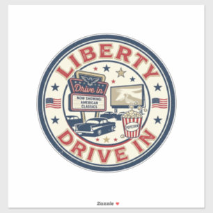Sticker Liberty Drive In Patriotique Patriotique Drive In