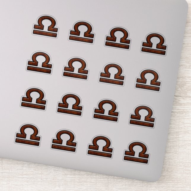 Sticker Libra Zodiac Connexion Style acajou Imprimer (Détail)