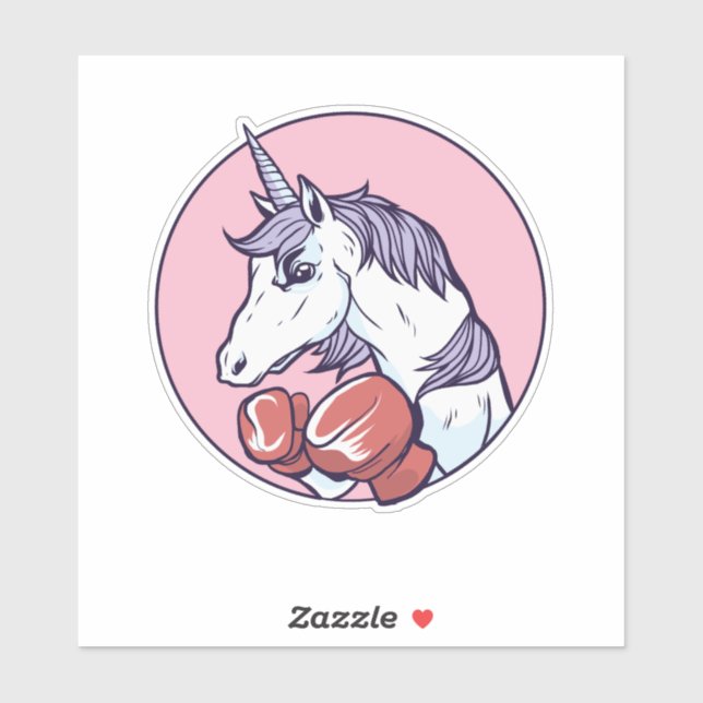 Sticker Licorne Boxeuse (Feuille)