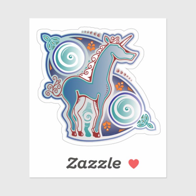 Sticker Licorne celtique (Feuille)