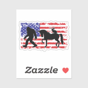 Sticker Licorne, Jackalope, Bigfoot et le drapeau américai