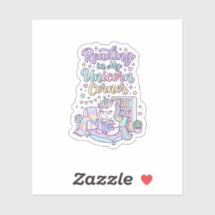 Sticker Licorne lisant dans mon coin licorne T-shirt paste