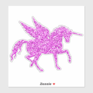 Sticker Licorne rose de parties scintillantes