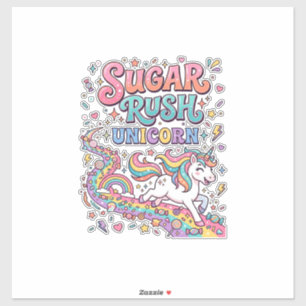 Sticker Licorne Sugar Rush Licorne Kawaii Place de marché