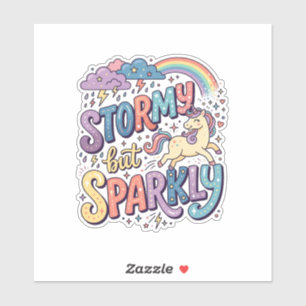 Sticker Licorne Tempête mais Étincelante Fantaisiste Merch