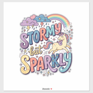 Sticker Licorne Tempête mais Étincelante Fantaisiste Merch