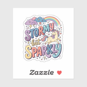 Sticker Licorne Tempête mais Étincelante Merch Fantaisiste