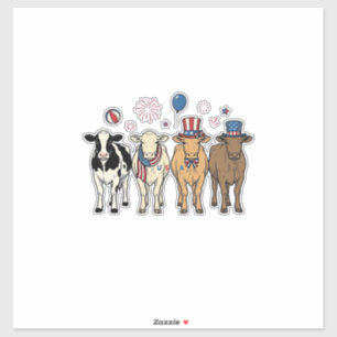 Sticker Lignée de vaches patriotiques Conception de chemis