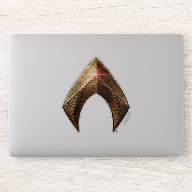 Sticker Ligue de Justice | Symbole d'aquaman métallique (Ordinateur)