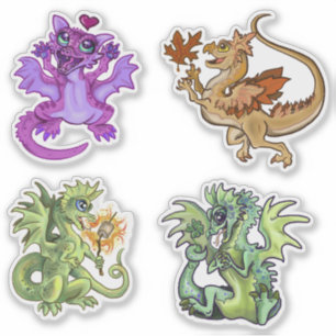 Sticker Lil Dragons adorable Baby Dragon conceptions