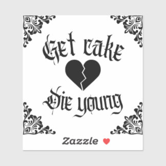 Sticker Lil peep design obtenir gâteau die jeune coeur bri