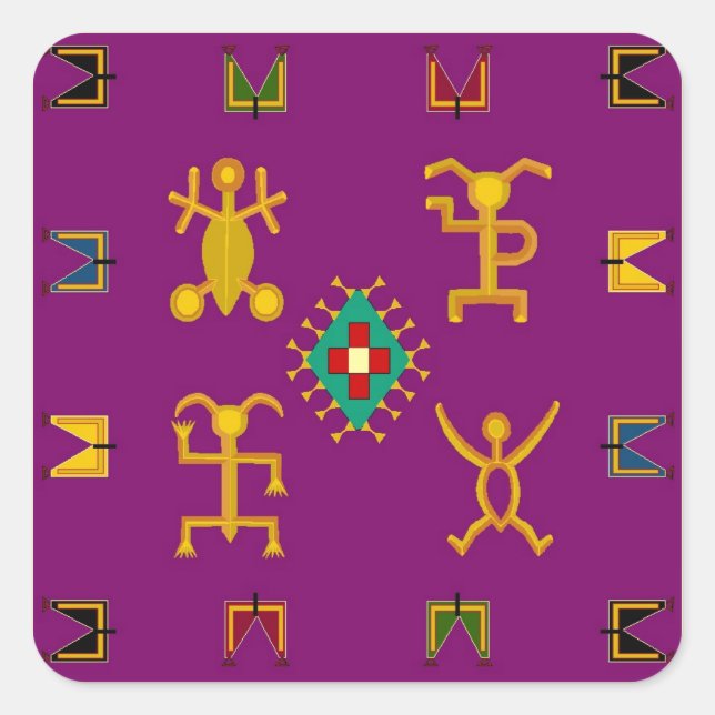 Sticker lila Folkart egyptische Pflaume im nativen (Vorderseite)