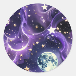Sticker - Lila Himmelsmondphasen-Design