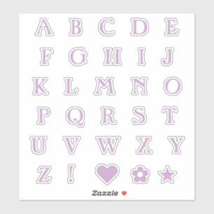 Sticker Lilac Monogramme Lettres Texte Alphabet Étoile car
