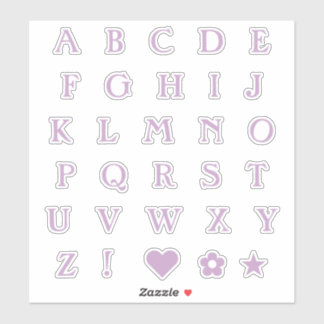 Sticker Lilac Monogramme Lettres Texte Alphabet Étoile car
