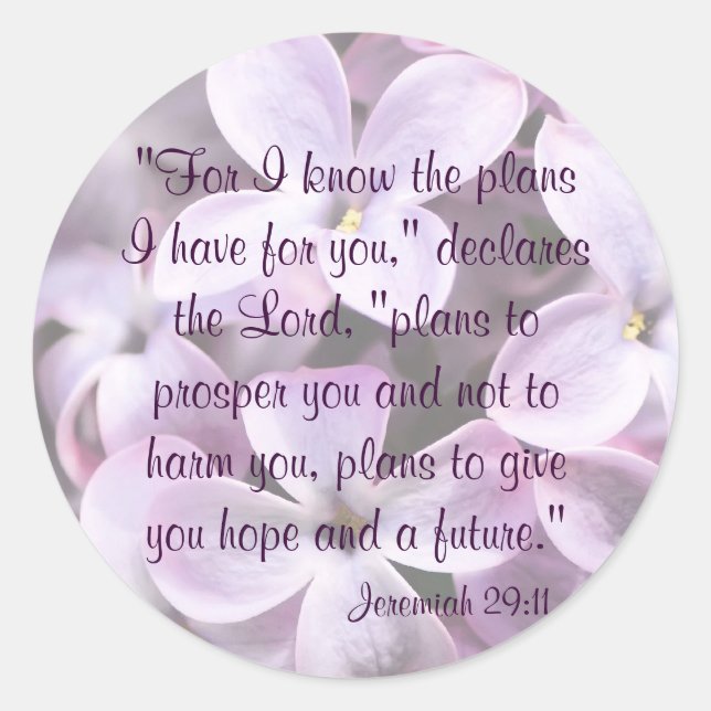 Sticker Lilacs Jeremiah 29:11 (Devant)