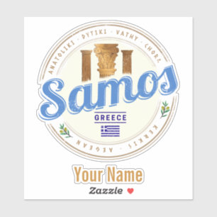 Sticker L'île de Samos en Grèce vacances vintages rétro