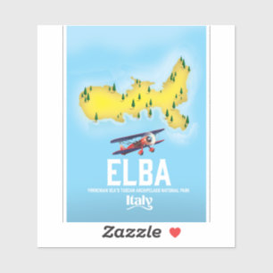 Sticker L'Île d'Elbe, mer tyrrhénienne, le Toscan, affic