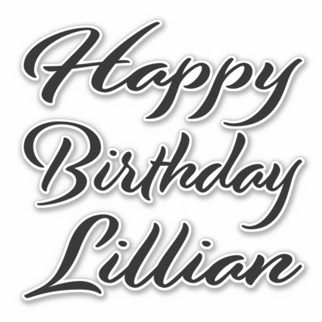 Sticker Lillian Nom Prénom Anniversaire de l'autocollant n (Devant)